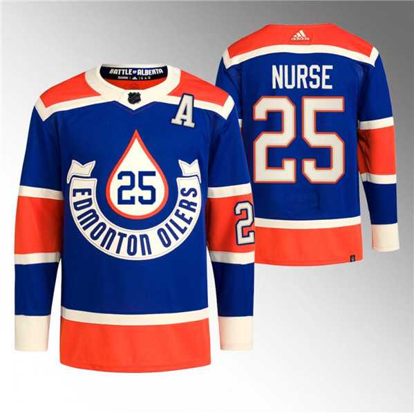 Mens Edmonton Oilers #25 Darnell Nurse 2023 Royal Heritage Classic Primegreen Stitched Jersey Dzhi->->NHL Jersey